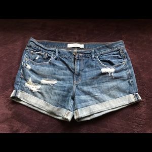 Abercrombie and Fitch Distressed Jean Shorts